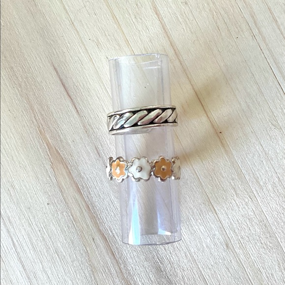 Lot 2 silver toe rings flower - Picture 3 of 6